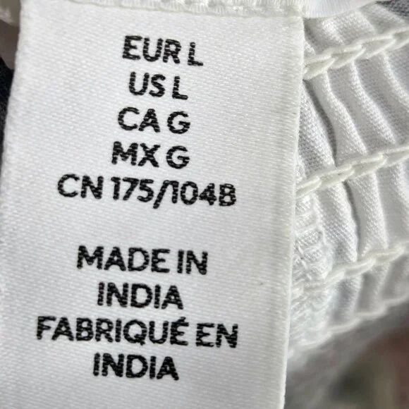 H&M White w/Multi Floral Print Removable Spaghetti Strap Smocked Top Dress Large - Picture 7 of 9